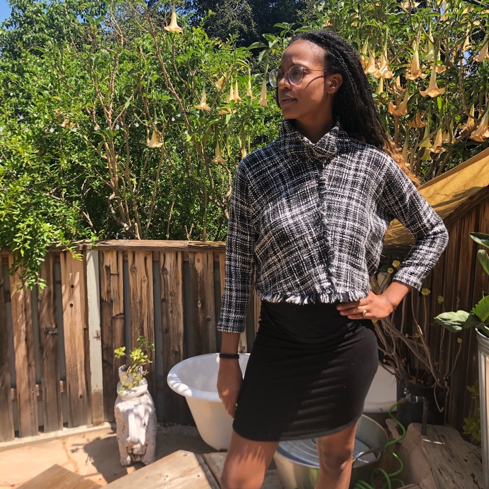 Zara Tweed Turtleneck Sz MD